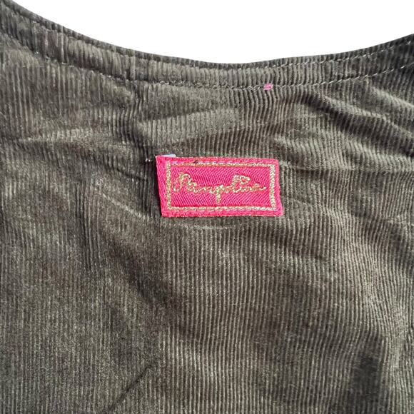 Pampolina Girls Dress 3T Green Corduroy & Taffeta Embroidered Sleeveless $110 - Picture 7 of 9